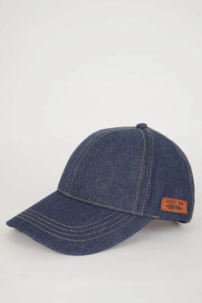 Erkek Etiket Baskılı Jean Cap Şapka A9520AX24SM
