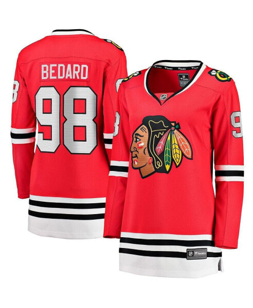 Футболка женская Fanatics Connor Bedard Красный Чикаго Блэкхокс 2023 NHL Draft Home Breakaway Player Jersey