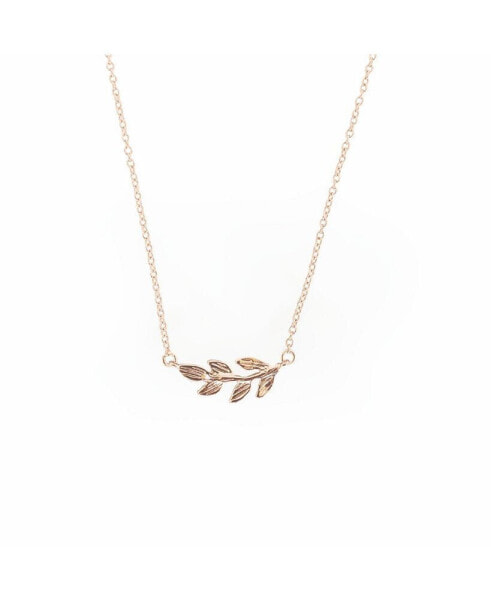 Sanctuary Project by Dainty Olive Branch Necklace Rose Gold