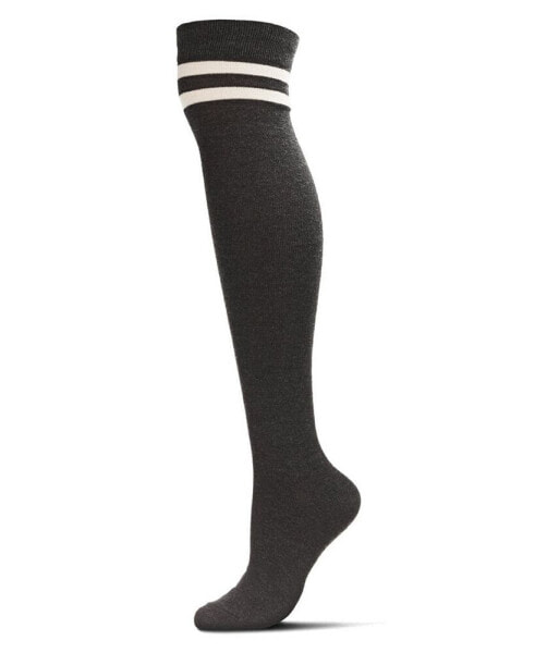 Women's Top Stripe Cashmere Blend Over The Knee Warm Socks