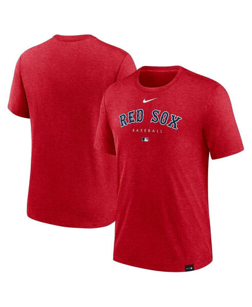 Men's Heather Red Boston Red Sox Authentic Collection Early Work Tri-Blend Performance T-shirt