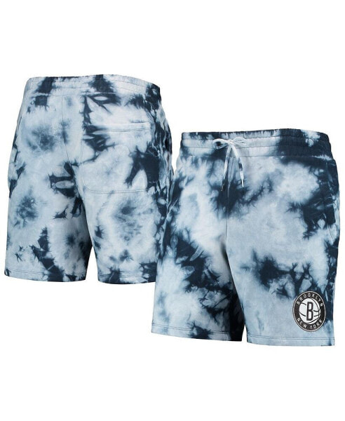 Men's Blue Brooklyn Nets Fleece Tie-Dye Shorts