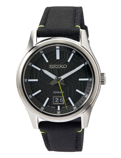 Часы Seiko Big Date QuartzSUR517P1 Black Dial