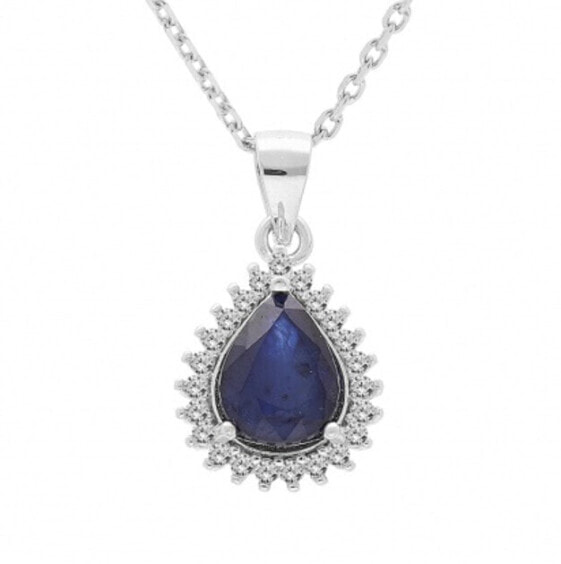 Luxury silver necklace with sapphire CL-FS-5627S (chain, pendant)