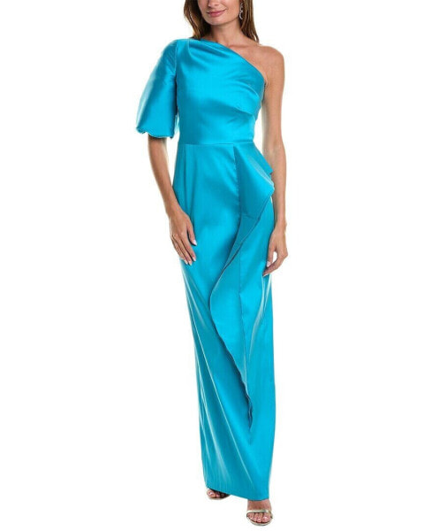 Teri Jon By Rickie Freeman One-Shoulder Gown Women's