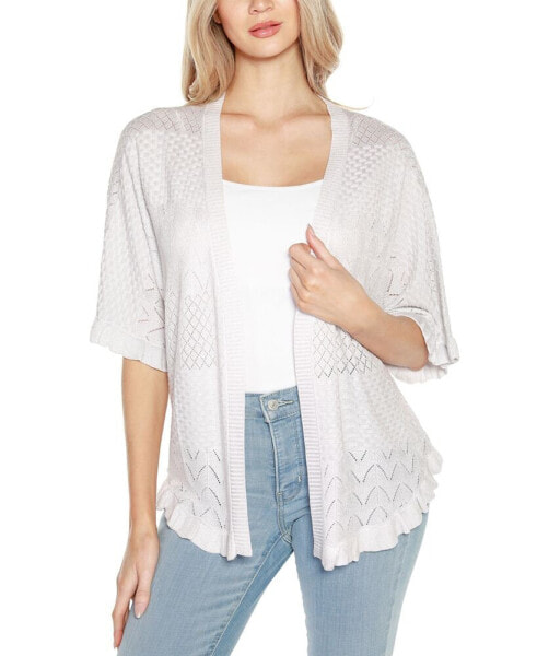 Women's Ruffled Shirttail Hem Cardigan