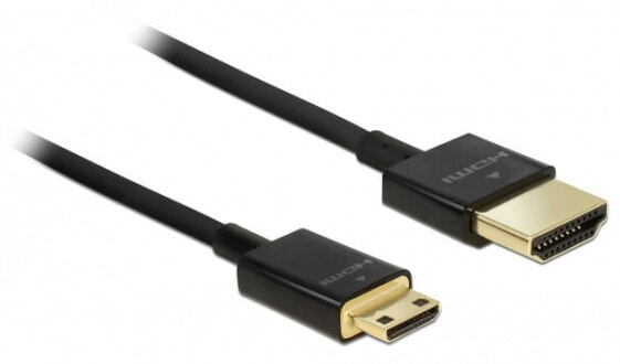 Delock 84777 - 1.5 m - HDMI Type A (Standard) - HDMI Type C (Mini) - 3840 x 2160 pixels - 3D - Black