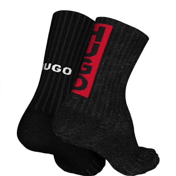 HUGO Qs Rib Faded Cc socks 2 pairs