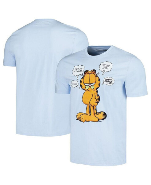 Men's and Women's Light Blue Garfield Ask Me If I Care T-shirt