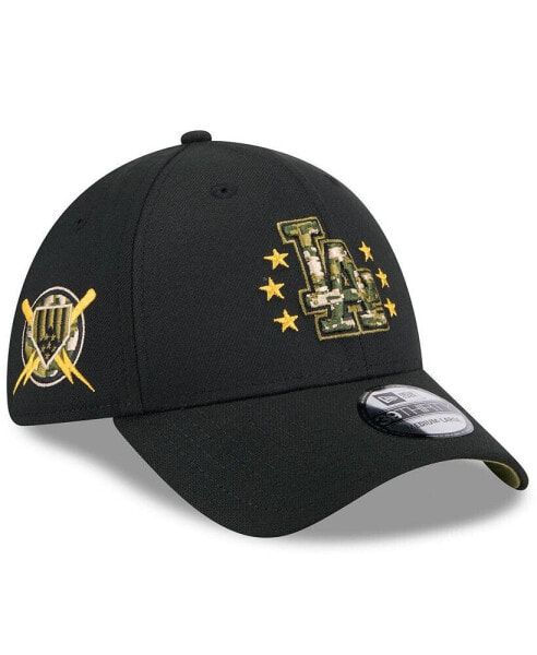 Men's Black Los Angeles Dodgers 2024 Armed Forces Day 39THIRTY Flex Hat