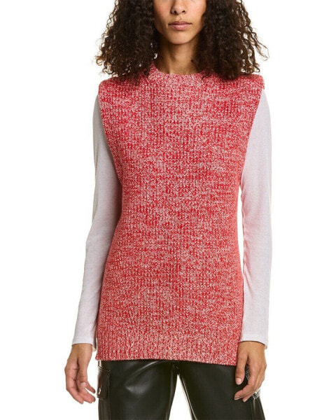 Ganni Wool & Cashmere-Blend Straight Fit Vest Women's Red Xs