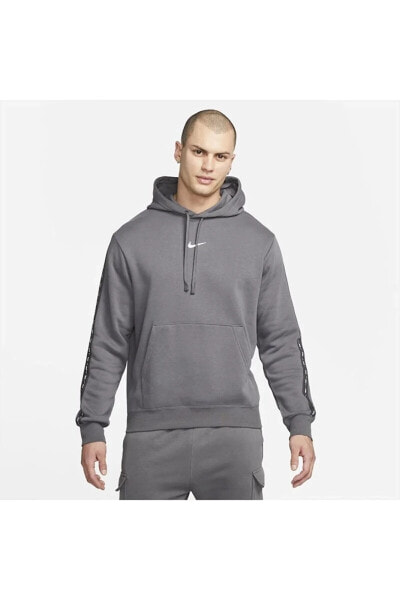 Sportswear Men's Fleece Pullover Hoodie Siyah Kapüşonlu Sweat