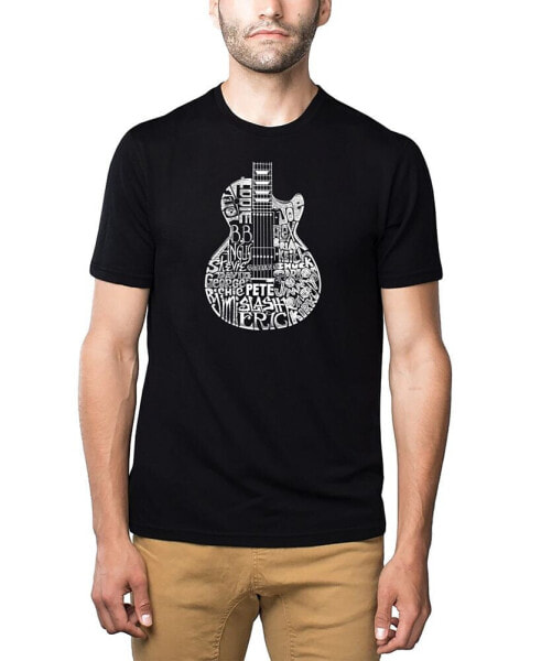 Men's Premium Blend Word Art Rock Guitar Body Word Art T-shirt