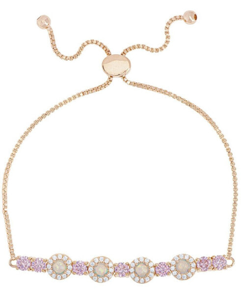 Браслет Macy's Simulated Opal & Pink CZ Bolo Fine Rose