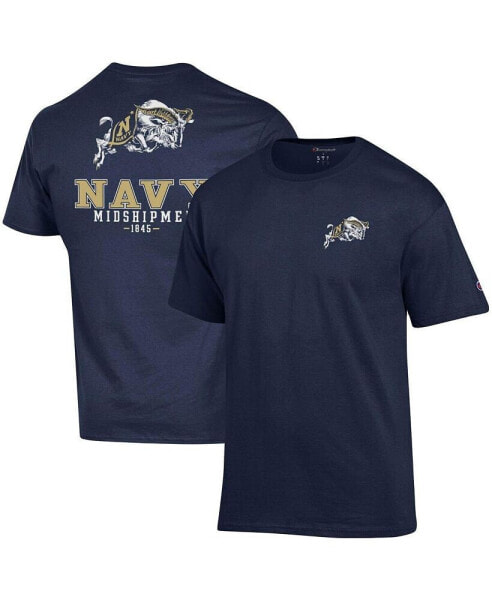 Men's Navy Navy Midshipmen Stack 2-Hit T-shirt