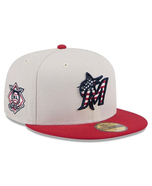 Men's Red Miami Marlins 2024 Fourth of July 59FIFTY Fitted Hat