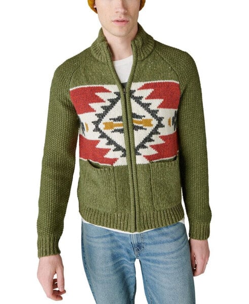 Men's Southwestern Zip-Front Bomber Sweater