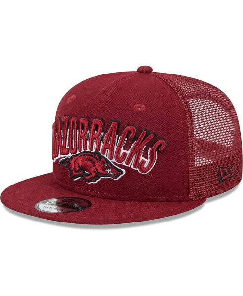 Men's Cardinal Arkansas Razorbacks Grade Trucker 9FIFTY Snapback Hat