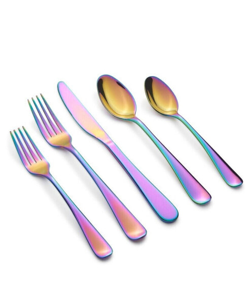 Rhiannon Rainbow Mirror 20-Piece Flatware Set, Service for 4