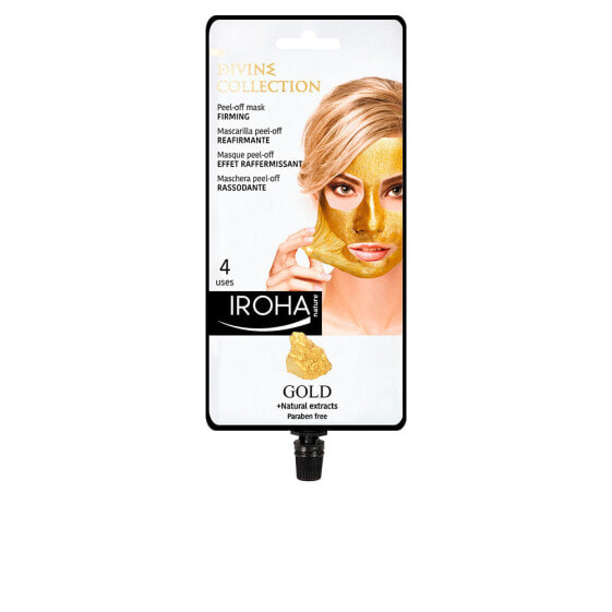Iroha Gold Peel-off Firming Mask Укрепляющая и сглаживающая рельеф кожи маска-пленка для лица с золотом 4 использования