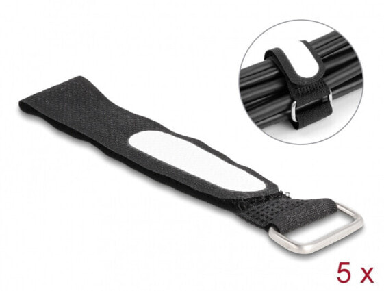 Delock 19606 - Hook & loop cable tie - Nylon - Black - -20 - 100 °C - 203 mm - 20 mm