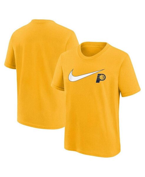 Big Boys and Girls Gold Indiana Pacers Swoosh T-shirt