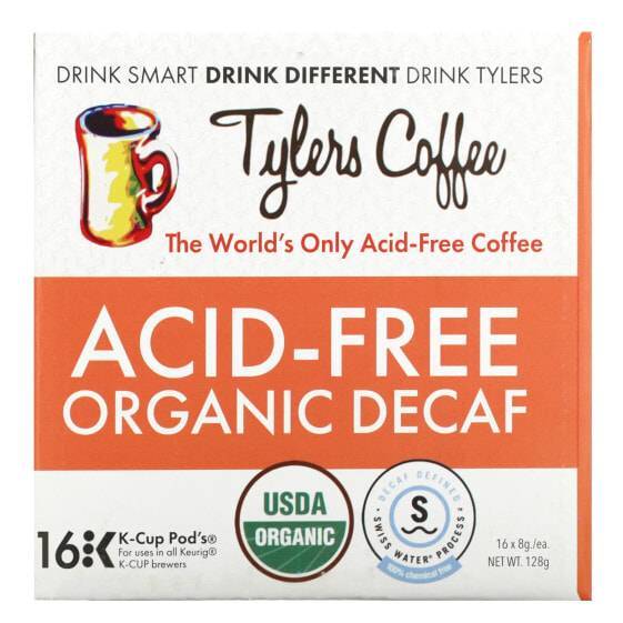 Acid-Free Organic Decaf, 16 K-Cup Pod's