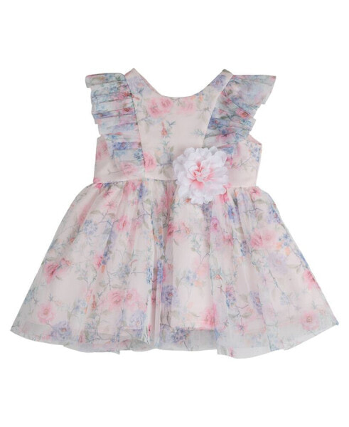 Платье для малышей Rare Editions с цветочным узором и пеленкой