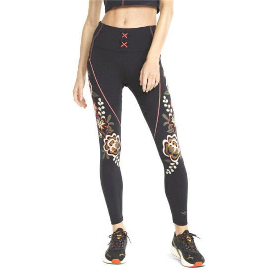 Puma Fk X 78 Floral Athletic Leggings Womens Black Athletic Casual 52172001