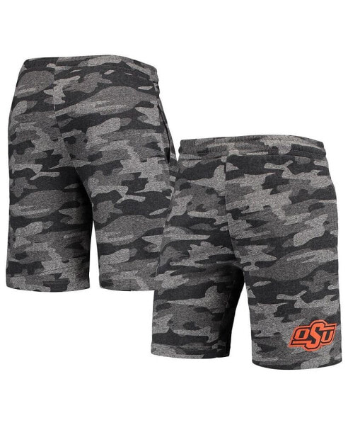 Men's Charcoal, Gray Oklahoma State Cowboys Camo Backup Terry Jam Lounge Shorts