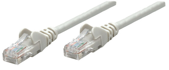 Intellinet Network Patch Cable - Cat5e - 0.25m - Grey - CCA - U/UTP - PVC - RJ45 - Gold Plated Contacts - Snagless - Booted - Lifetime Warranty - Polybag - 0.25 m - Cat5e - U/UTP (UTP) - RJ-45 - RJ-45