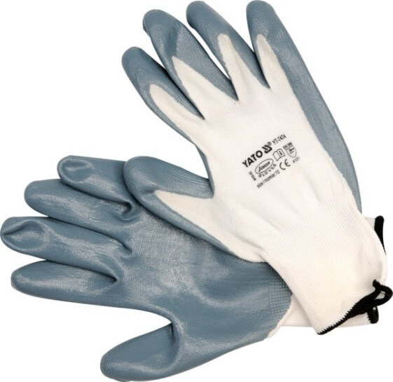 Защитные перчатки Yato маслостойкие белые 10 7474