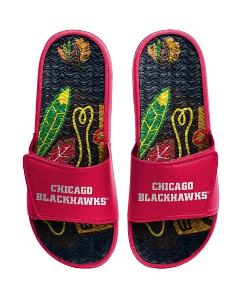 Men's Chicago Blackhawks Wordmark Gel Slide Sandals