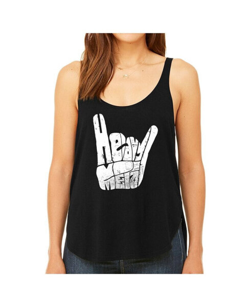 Women's Premium Word Art Flowy Tank Top- Heavy Metal