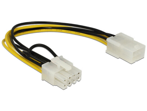 Delock 83775 - 0.2 m - PCI-E (8-pin) - PCI-E (6-pin) - Male - Female - Straight