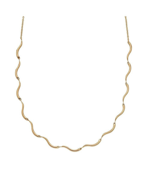Skagen women's Wave Gold-Tone Stainless Steel Chain Necklace