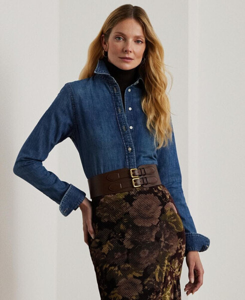 Women's Straight-Fit Denim Shirt