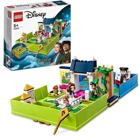 LEGO Disney Classic Peter Pan & Wendy - Fairybook Adventure Toy Set, Portable Playset with Micro Dolls and Pirate Ship, Travel Toy for Children from 5 Years 43220