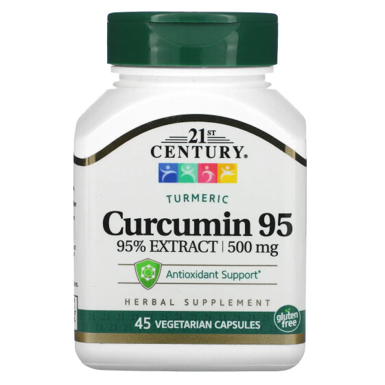 БАД 21st Century Куркумин 95, 500 мг, 45 капсул для вегетарианцев