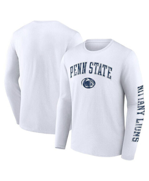 Men's White Penn State Nittany Lions Distressed Arch Over Logo Long Sleeve T-shirt