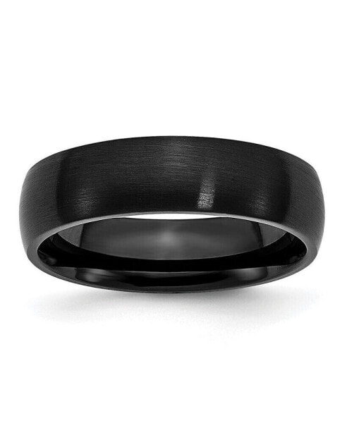 Stainless Steel Brushed Black IP-plated 6mm Band Ring