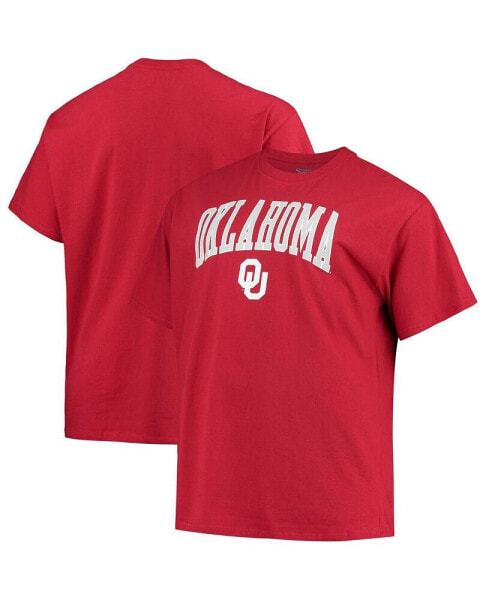 Men's Crimson Oklahoma Sooners Big and Tall Arch Over Wordmark T-shirt