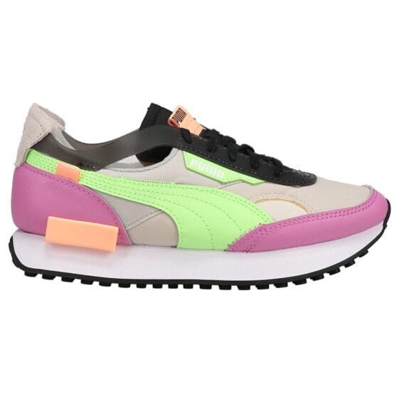 Puma Future Rider CutOut Pop Lace Up Womens Beige Sneakers Casual Shoes 384984-