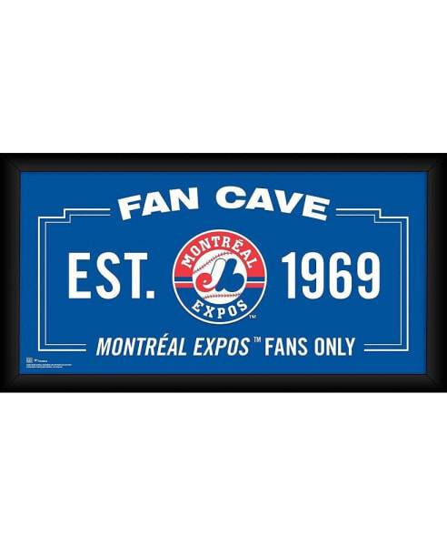 Montreal Expos Framed 11.25'' x 21.3'' x 1'' Fan Cave Collage