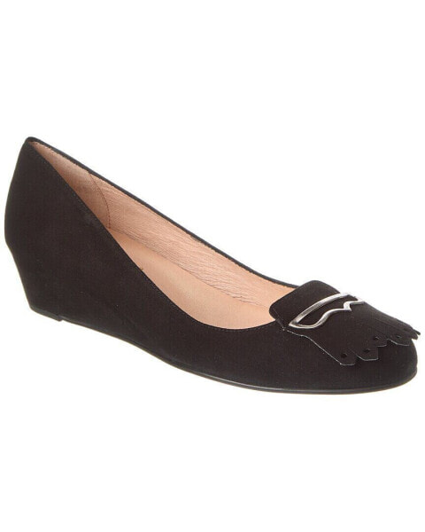 French Sole Evolve Suede Wedge Pump Women's Black 6.5