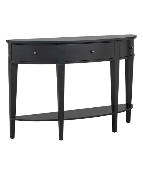 Modern Curved Console Table Sofa Table With 3 Drawers And 1 Shelf For Hallway, Entryway, Living Room