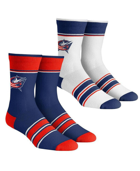 Men's and Women's Socks Columbus Blue Jackets Multi-Stripe 2-Pack Team Crew Sock Set