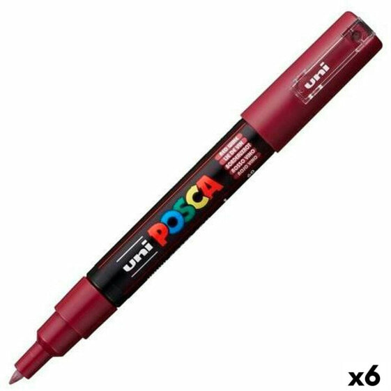 Ручка фломастер POSCA PC-1M Красный Бордовый 6 штук