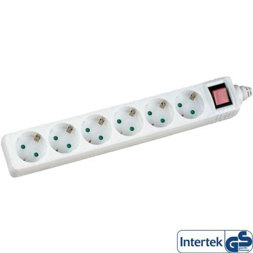 Удлинитель Inline Socket strip - 6-way earth contact CEE 7/3 - white - 3m