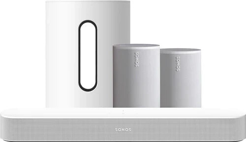 Sonos Beam Gen2 White + 2x Era 100 White + Sub Mini White